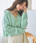 La boutique BonBon(ラブティックボンボン) 【上質・ふわふわ】ヘアリーヤーンコロコロボタンカーディガン