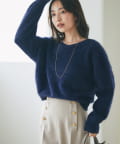 La boutique BonBon(ラブティックボンボン) 【最強美人見え】ヘアリーウールカシミヤ混前後２WAYニット