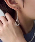 ear PAPILLONNER(イア パピヨネ) 《スターリングシルバー使用》リキッドシルバー5連ビーズフープピアス
