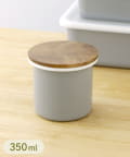 3COINS(スリーコインズ) アカシア蓋ホーローキャニスター：S（350ml）