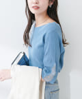 NICE CLAUP / OLIVE des OLIVE OUTLET(ナイスクラップ  / オリーブ デ オリーブ アウトレット) 【natural couture】袖口フラワー刺繍リブKT