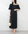 NICE CLAUP / OLIVE des OLIVE OUTLET(ナイスクラップ  / オリーブ デ オリーブ アウトレット) 【natural couture】綿麻パフ袖ワンピース