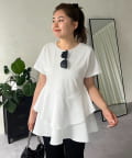 prose verse(プロズヴェール) 【MOMO】アシメフリルドッキングペプラムTシャツ
