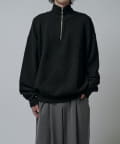 Lui's(ルイス) ウォッシャブルハーフZIPニット