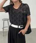 CAPRICIEUX LE'MAGE(カプリシュレマージュ) 【1枚で二役】レースリバ半袖Tシャツ