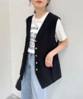 FREDY & GLOSTER(フレディ アンド グロスター) リネン混Ｖカラージレ