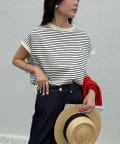 FREDY & GLOSTER(フレディ アンド グロスター) 【GEVACO/ゲバコ】クルーネックフレンチスリーブTシャツ