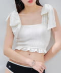 Chico(チコ) 【WEB限定/REVIVAL】肩リボンBACK開きTOPS