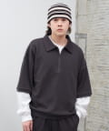OUTLET(アウトレット) 【Kastane】ヘビーウェイトカットソーハーフジップポロシャツ