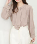 NICE CLAUP / OLIVE des OLIVE OUTLET(ナイスクラップ  / オリーブ デ オリーブ アウトレット) 【natural couture】フロッキーチェック長袖ブラウス