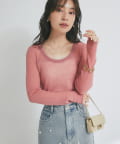 La boutique BonBon(ラブティックボンボン) 【名品・ヘビロテアイテム】シアースパンコール2WAYリブニット