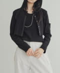 OUTLET(アウトレット) 【earthy_】リブショートカーデ ＆カップ付きタンクセット