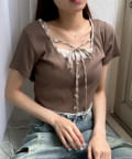OLIVE des OLIVE(オリーブ デ オリーブ) 【夏の着映えが叶う◎】配色レイヤードトップス
