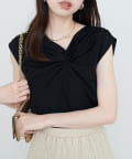 natural couture(ナチュラルクチュール) 【sherbet line】接触冷感 選べる袖丈ねじりTシャツ