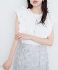 natural couture(ナチュラルクチュール) 【sherbet line】接触冷感　フリルブラウスTシャツ