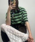 CIAOPANIC(チャオパニック) ボーダーアソート オーバーダイピグメントTシャツ