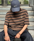 CIAOPANIC(チャオパニック) ボーダーアソート オーバーダイピグメントTシャツ
