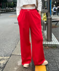 RAY CASSIN(レイカズン) 【セットアップ対応／ウエスト総ゴム】／レースウエストレイヤードスウェットパンツ