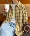 CIAOPANIC TYPY(チャオパニックティピー) 【UNISEX】モール混長袖チェックシャツ