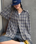 CIAOPANIC TYPY(チャオパニックティピー) 【UNISEX】モール混長袖チェックシャツ
