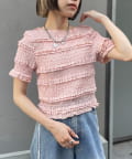 w closet(ダブルクローゼット) レースシャーリングT