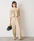 タイムセールLoungedress オフショルオールインワン　美品 オフショルオールインワン（つなぎ/オールインワン