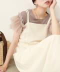 NICE CLAUP / OLIVE des OLIVE OUTLET(ナイスクラップ  / オリーブ デ オリーブ アウトレット) 【natural couture】チュールフリルドッキングニット