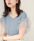 NICE CLAUP / OLIVE des OLIVE OUTLET(ナイスクラップ  / オリーブ デ オリーブ アウトレット) 【natural couture】チュールフリルドッキングニット