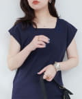 NICE CLAUP / OLIVE des OLIVE OUTLET(ナイスクラップ  / オリーブ デ オリーブ アウトレット) 【natural couture】花柄レーススクエアネックTシャツ