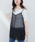 NICE CLAUP / OLIVE des OLIVE OUTLET(ナイスクラップ  / オリーブ デ オリーブ アウトレット) 【natural couture】立体チュール切替キャミワンピース