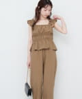 natural couture(ナチュラルクチュール) 【WEB限定】シャーリングキャミパンツセット