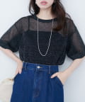 natural couture(ナチュラルクチュール) 【WEB限定】ラメシアーゆるニットプルオーバー