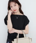 natural couture(ナチュラルクチュール) きれいめポンチボートネックTOPS