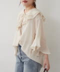 NICE CLAUP / OLIVE des OLIVE OUTLET(ナイスクラップ  / オリーブ デ オリーブ アウトレット) 1枚で着映える【RMAF】ラッフル５分袖ブラウス