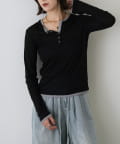-goocy-(グーシー) シアーフライス配色ヘンリーネックPO