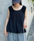CIAOPANIC TYPY(チャオパニックティピー) ギャザードロストノースリーブブラウスTee