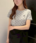 one after another NICE CLAUP(ワンアフターアナザー ナイスクラップ) ワンポイント刺繍ドットTシャツ