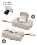 3COINS(スリーコインズ) ウェットティッシュ&マナー袋ポーチ