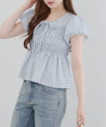 NICE CLAUP / OLIVE des OLIVE OUTLET(ナイスクラップ  / オリーブ デ オリーブ アウトレット) 【RMAF】シャーリングペプラムブラウス