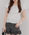 NICE CLAUP / OLIVE des OLIVE OUTLET(ナイスクラップ  / オリーブ デ オリーブ アウトレット) 【RMAF】シャーリングペプラムブラウス