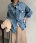 DOUDOU(ドゥドゥ) 【WEB限定】USED加工デニムシャツ