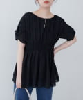 natural couture(ナチュラルクチュール) osonoねじり袖ペプラムチュニック