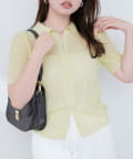 natural couture(ナチュラルクチュール) 【WEB限定】針抜きリブ衿付きカーディガン