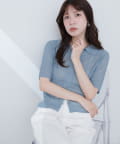 natural couture(ナチュラルクチュール) 【WEB限定】針抜きリブ衿付きカーディガン