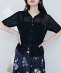 natural couture(ナチュラルクチュール) 【WEB限定】針抜きリブ衿付きカーディガン