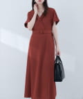 natural couture(ナチュラルクチュール) 【WEB限定】トライアングルカラーワンピース
