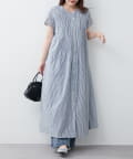 NICE CLAUP / OLIVE des OLIVE OUTLET(ナイスクラップ  / オリーブ デ オリーブ アウトレット) 【RMAF】【NAO】コットン100%フレンチスリーブタックワンピース