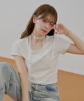 Chico(チコ) ドットプリントレースチョーカー付Tシャツ