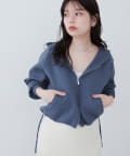 natural couture(ナチュラルクチュール) 【WEB限定】ニットジップフーディーブルゾン