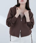 natural couture(ナチュラルクチュール) 【WEB限定】ニットジップフーディーブルゾン